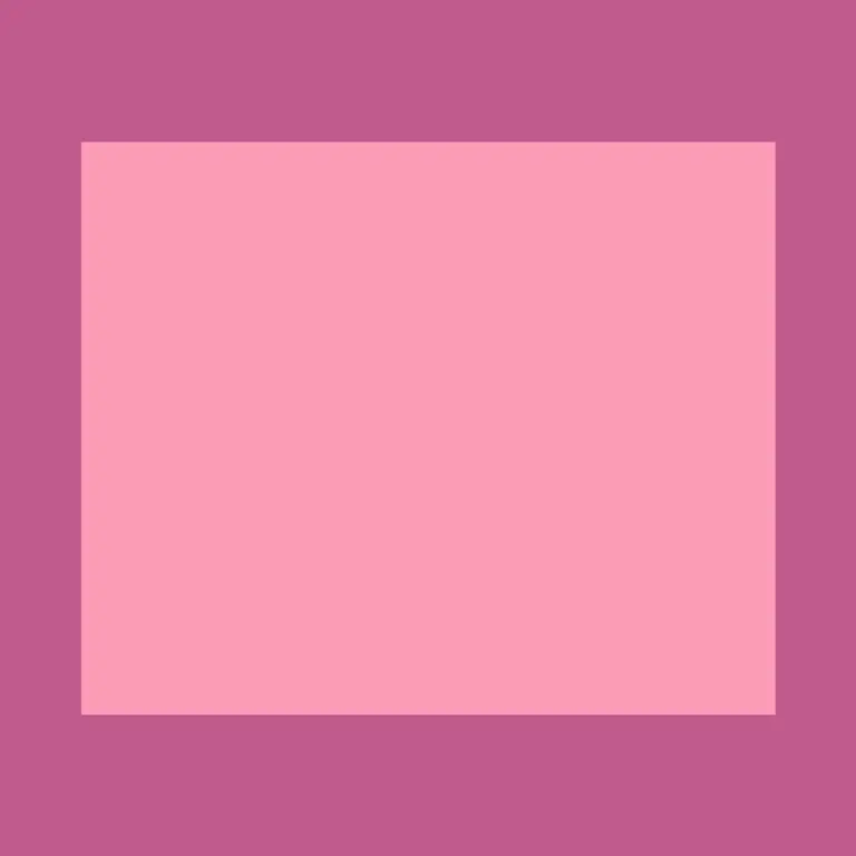 A very saturated, light rose rectangle — very wide and rather high — on an unsaturated rose background