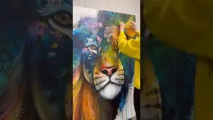 Painting with objects! This is a 40x60in artwork - Around the world #animalpainting #animalart #art